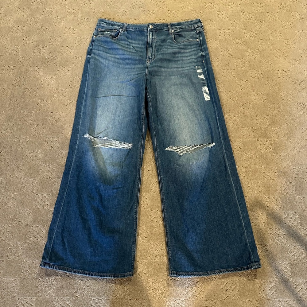 Women's Dark Blue Distressed Jeans